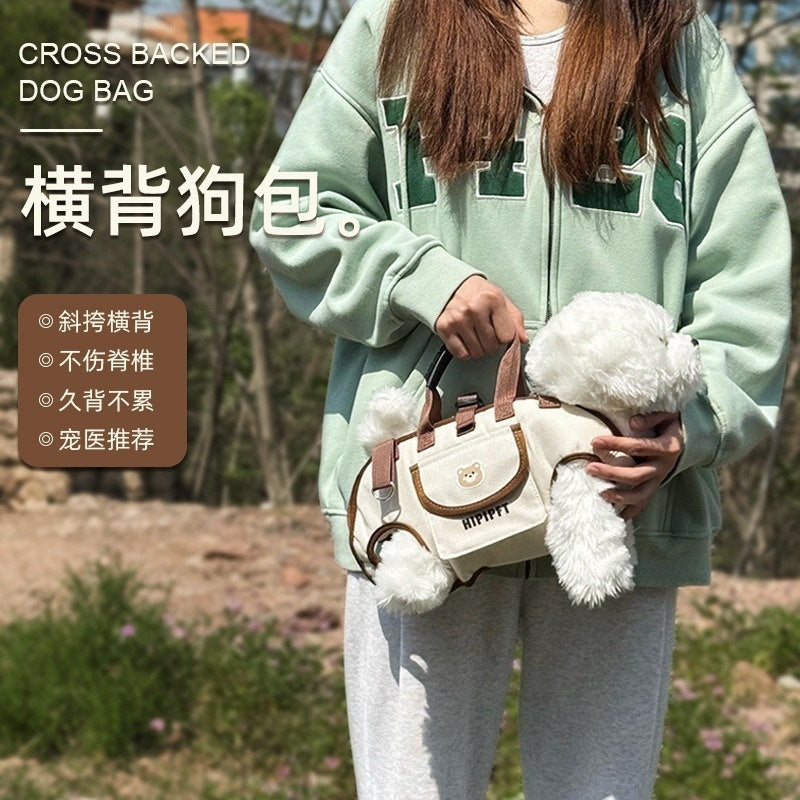 Crossbody pet carrier lifestyle scene
